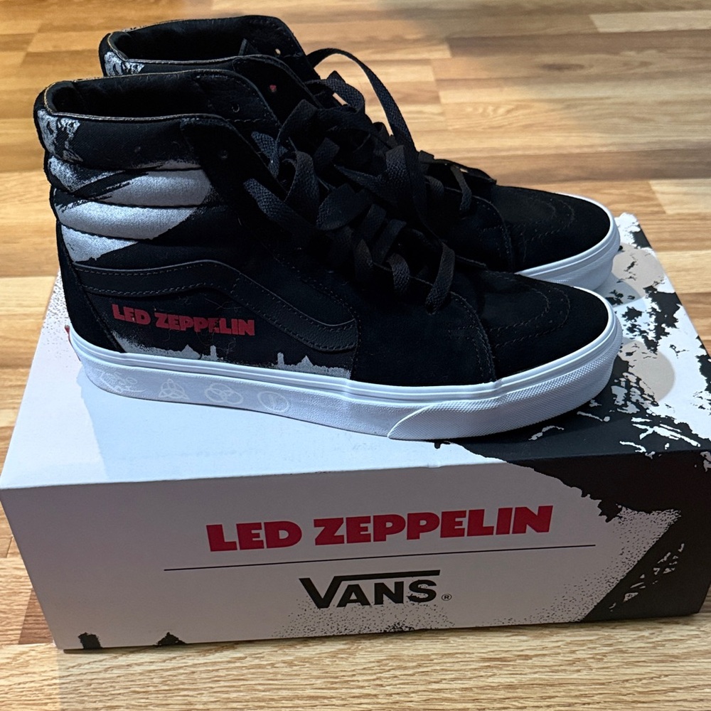 Vans Led Zeppelin Black and White High-Top Sneakers